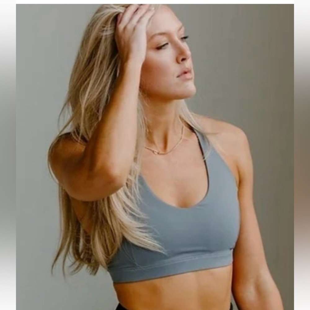 Barbella Grey Racerback Sports Bra, Women’s XL